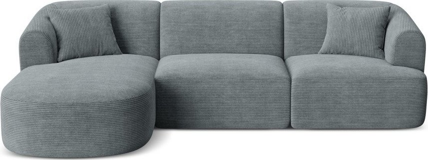 Tmavě šedá manšestrová rohová pohovka (levý roh/s lenoškou) Campi – Cosmopolitan Design Cosmopolitan design