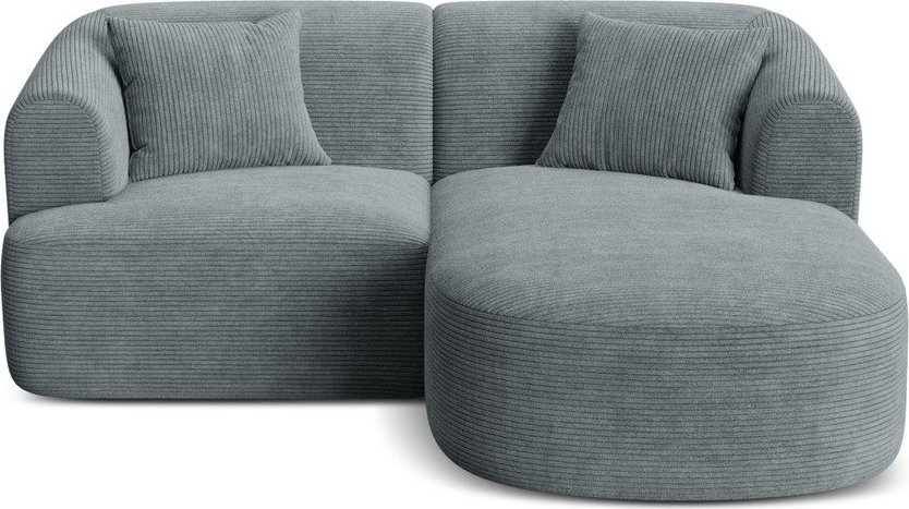 Tmavě šedá manšestrová rohová pohovka (pravý roh/s lenoškou) Campi – Cosmopolitan Design Cosmopolitan design