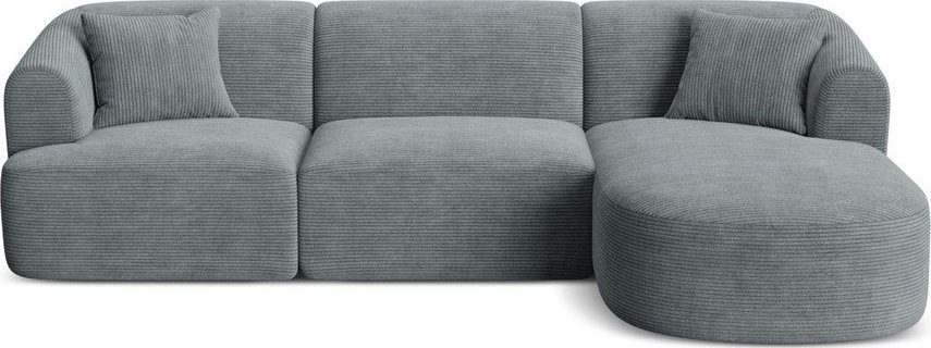 Tmavě šedá manšestrová rohová pohovka (pravý roh/s lenoškou) Campi – Cosmopolitan Design Cosmopolitan design