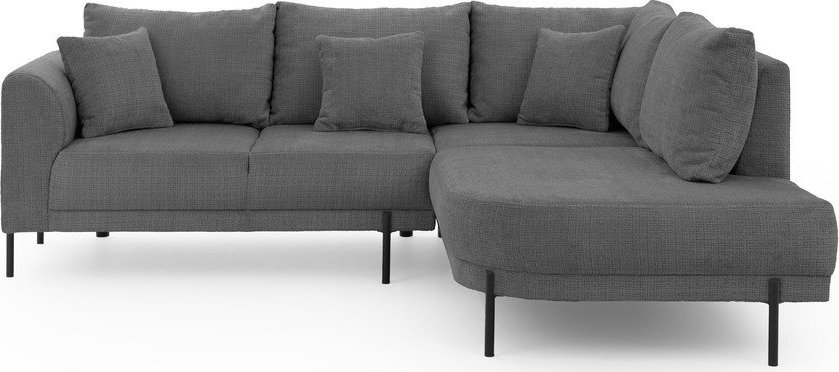Tmavě šedá žinylková rohová pohovka (pravý roh/do L) Mauris – Ropez Ropez