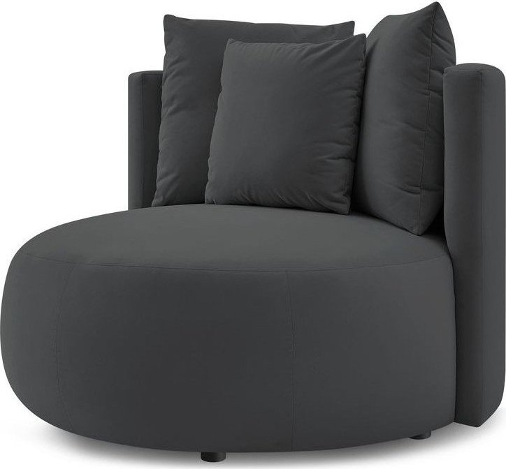 Tmavě šedé sametové křeslo Cesar – Bobochic Paris Bobochic Paris