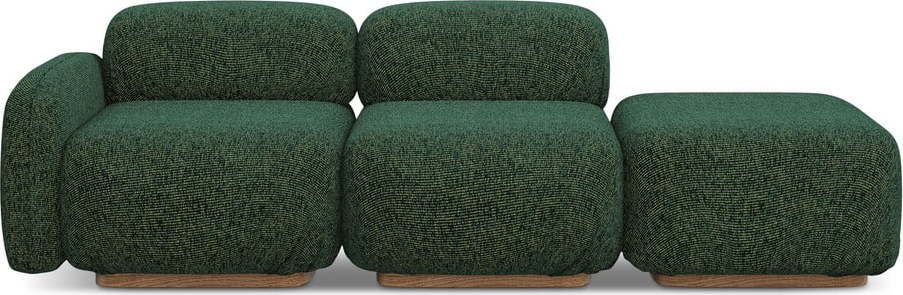 Tmavě zelená pohovka levý roh 258 cm Ailani - II. jakost – Makamii Makamii