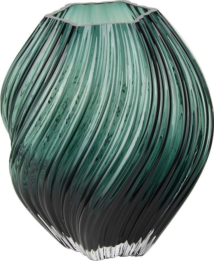 Tmavě zelená skleněná ručně vyrobená váza (výška 23 cm) – House Nordic House Nordic