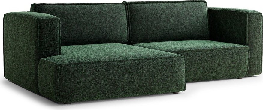 Tmavě zelená žinylková rozkládací/s úložným prostorem rohová pohovka (levý roh/s lenoškou) Velto – Maison de Rêve Maison de Reve