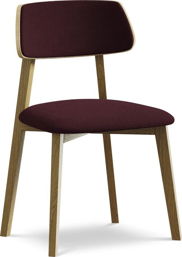 Vínová jídelní židle z masivního dřeva Niu – Makamii Makamii