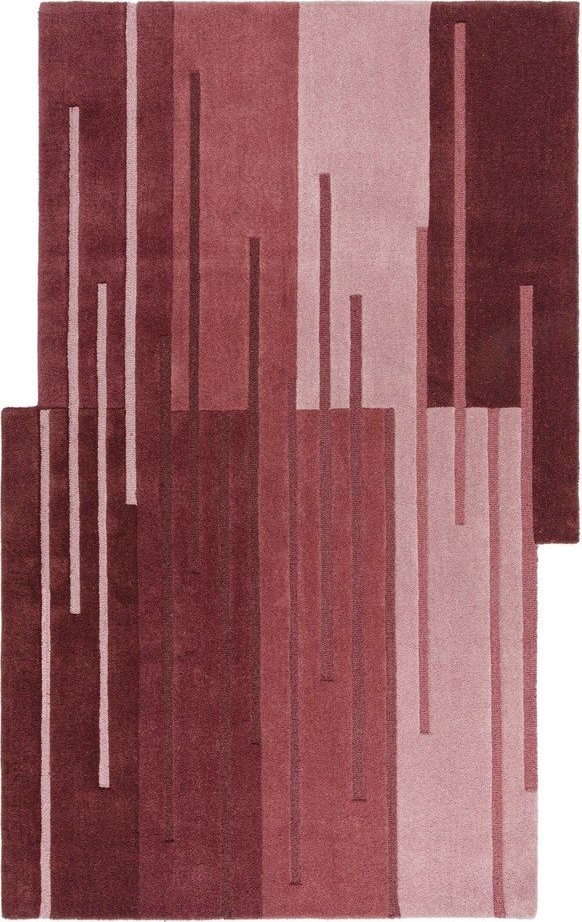 Vínový ručně tkaný vlněný koberec 120x180 cm Split Ombre Shaped – Flair Rugs Flair Rugs
