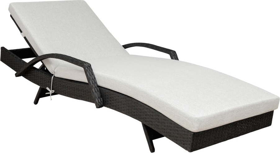 Zahradní lehátko z umělého ratanu v černé a světle šedé barvě Redondo – Unique Furniture Unique Furniture