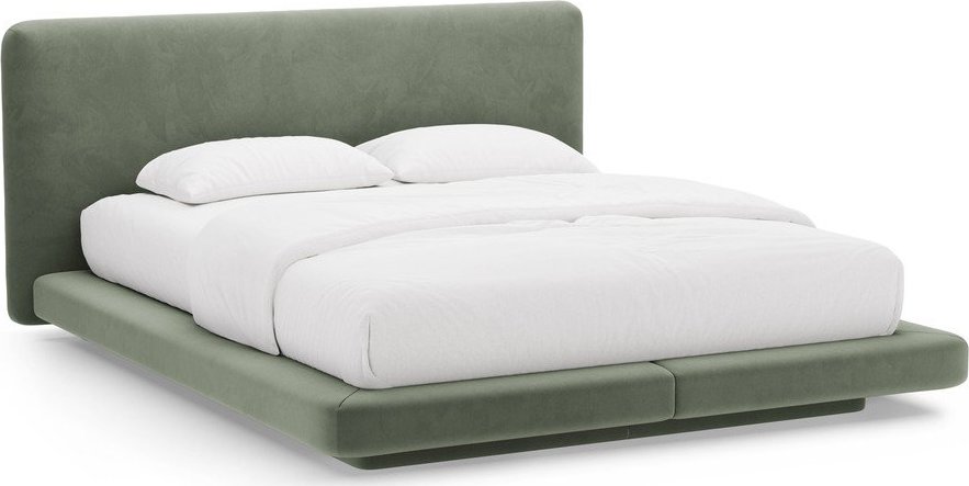 Zelená čalouněná dvoulůžková postel 140x200 cm Linea – Micadoni Micadoni
