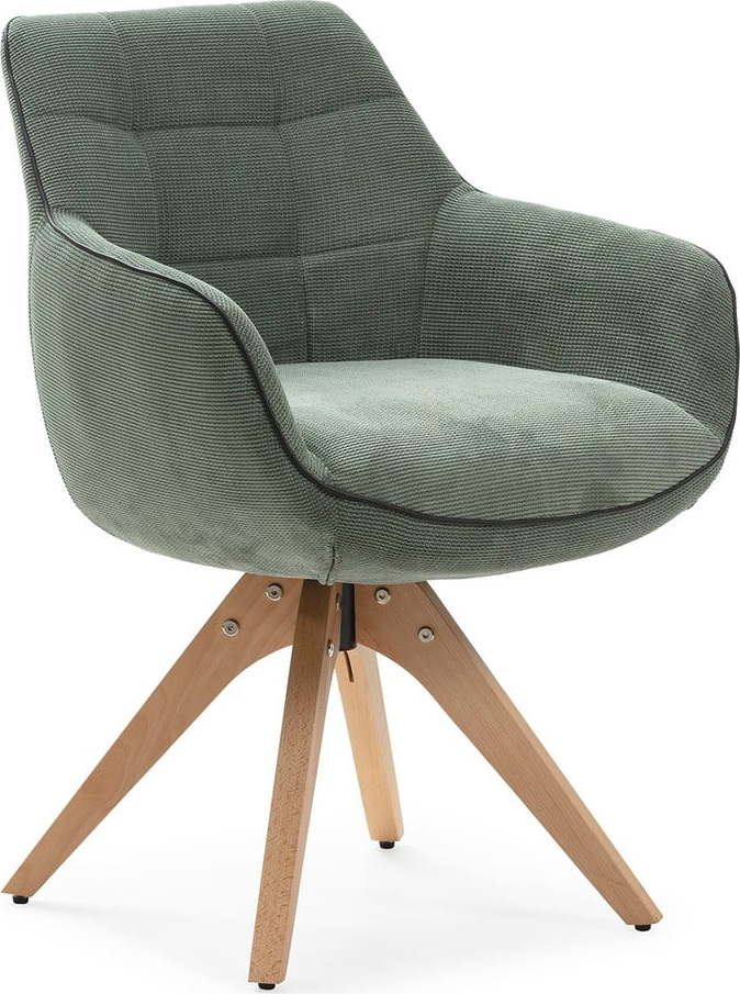 Zelená čalouněná jídelní křesla v sadě 2 ks s područkami Donatelo – Marckeric Marckeric