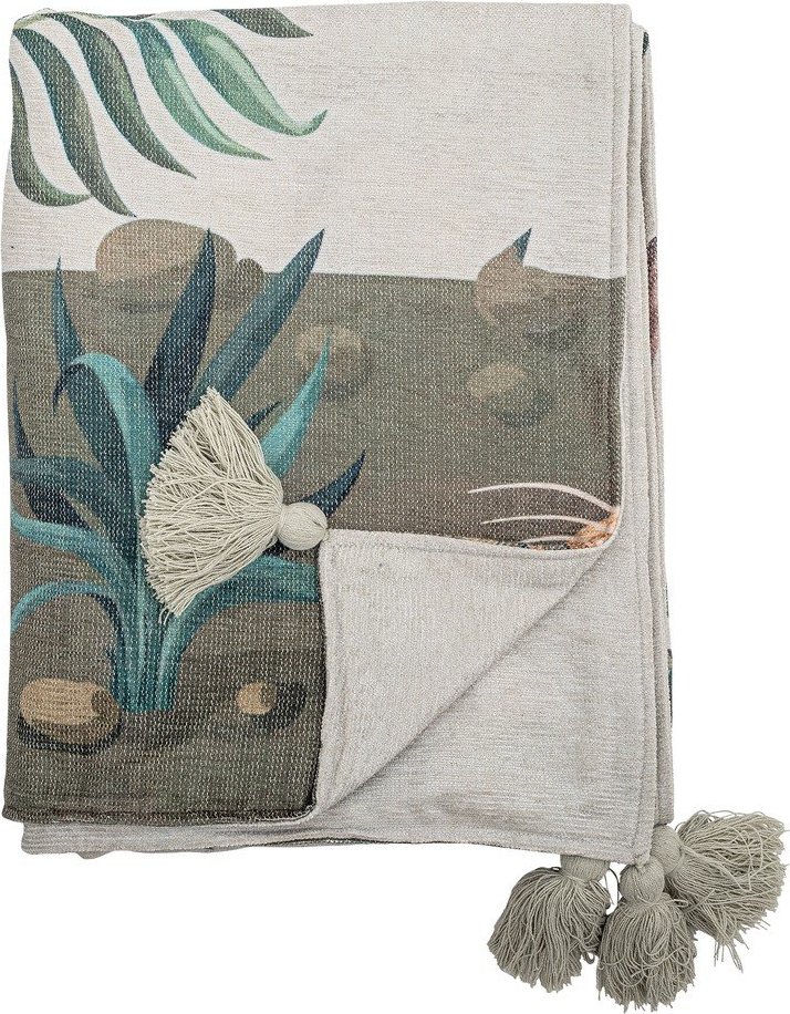 Zelená deka 130x155 cm Peacock – Bloomingville Bloomingville