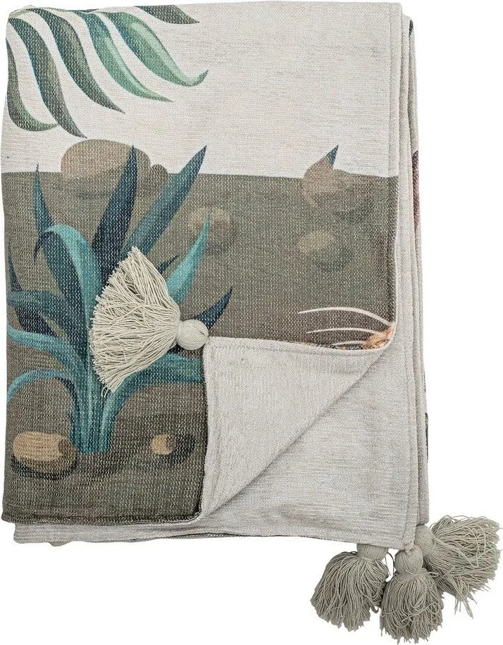 Zelená deka 130x155 cm Peacock – Bloomingville