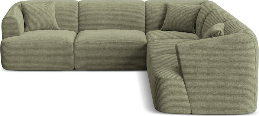 Zelená manšestrová rohová pohovka Campi – Cosmopolitan Design Cosmopolitan design