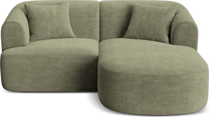 Zelená manšestrová rohová pohovka (pravý roh/s lenoškou) Campi – Cosmopolitan Design Cosmopolitan design