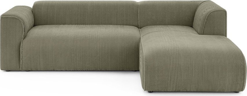 Zelená manšestrová rohová pohovka (pravý roh/s lenoškou) Merid – Ropez Ropez