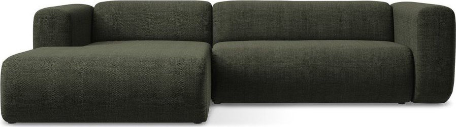 Zelená rohová pohovka (levý roh/s lenoškou) Ekahi – Makamii Makamii