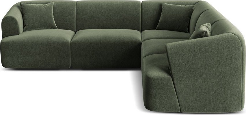 Zelená sametová rohová pohovka Campi – Cosmopolitan Design Cosmopolitan design