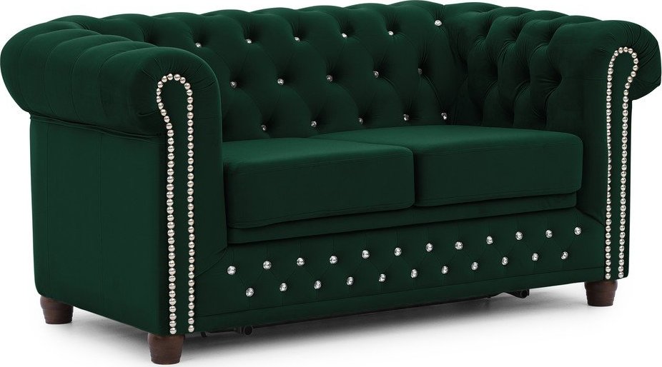 Zelená sametová rozkládací pohovka 148 cm York Blik – Ropez Ropez