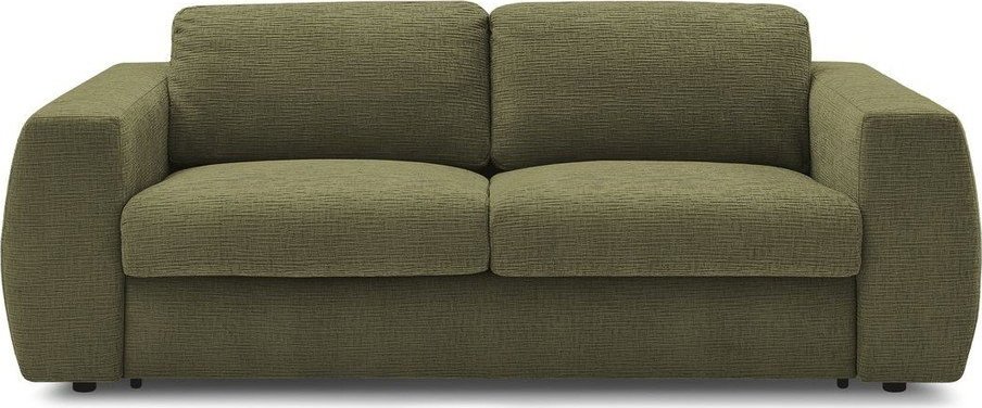 Zelená žinylková pohovka na každodenní spaní/rozkládací 220 cm Hugo – Bobochic Paris Bobochic Paris