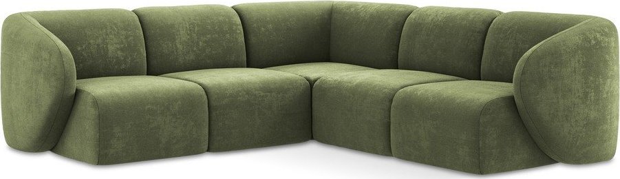 Zelená žinylková rohová pohovka Lani – Makamii Makamii