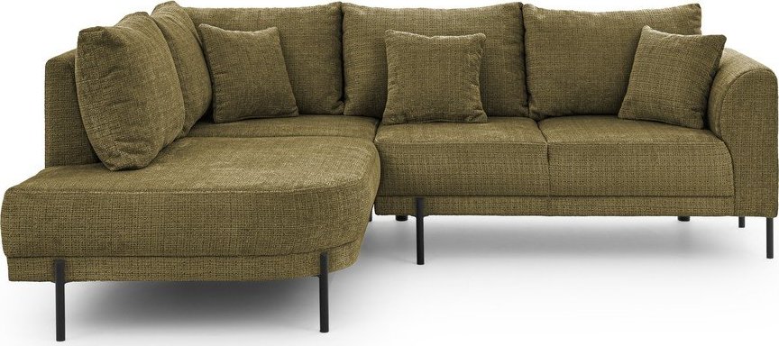 Zelená žinylková rohová pohovka (levý roh/do L) Mauris – Ropez Ropez