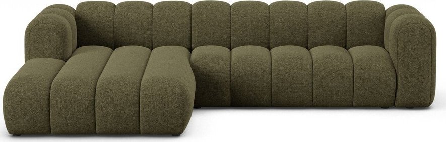 Zelená žinylková rohová pohovka (levý roh/s lenoškou) Lupine – Micadoni Micadoni