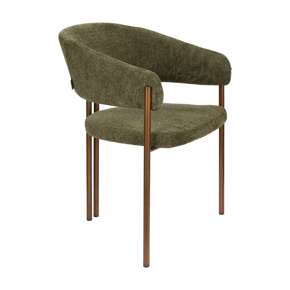 Zelené čalouněné jídelní křeslo s područkami Naida – Dutchbone Dutchbone