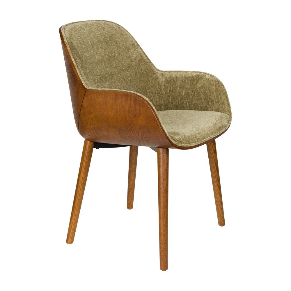 Zelené čalouněné jídelní křeslo s područkami Taylor – Dutchbone Dutchbone