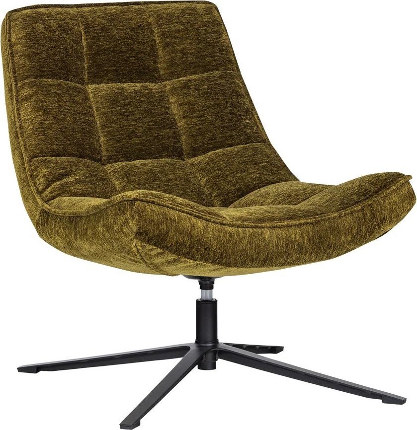 Zelené otočné žinylkové křeslo Maudi – WOOOD WOOOD