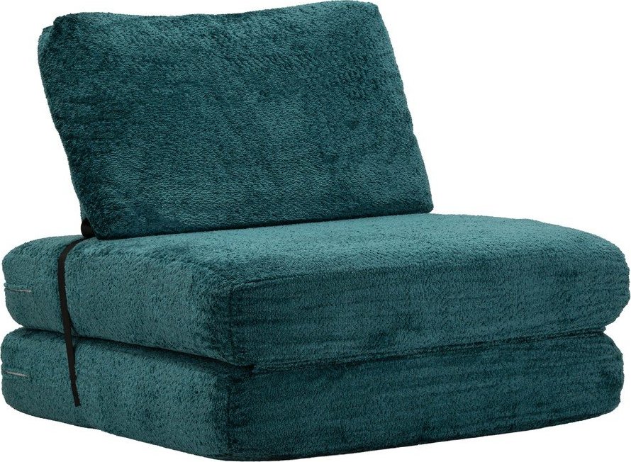 Zelenomodré rozkládací křeslo z textilie bouclé Faster – Mauro Ferretti Mauro Ferretti