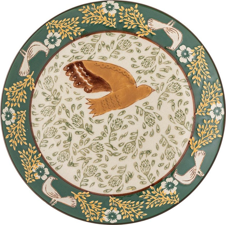 Zelený dezertní talíř z kameniny ø 16 cm Hezha – Bloomingville Bloomingville