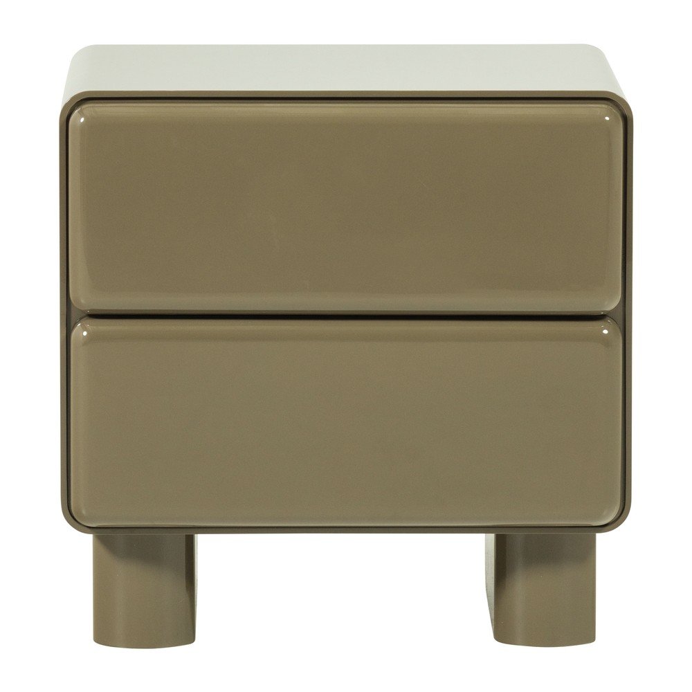 Zelený lesklý noční stolek Lustra – WOOOD WOOOD