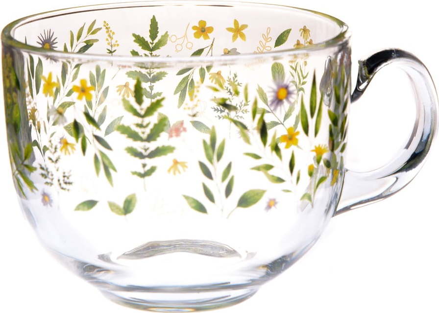 Zelený skleněný hrnek 500 ml Wildflowers – Dakls Dakls