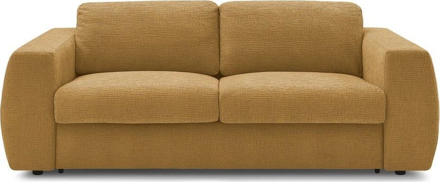 Žinylková pohovka na každodenní spaní/rozkládací v hořčicové barvě 220 cm Hugo – Bobochic Paris Bobochic Paris