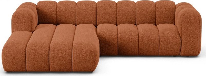 Žinylková rohová pohovka v cihlové barvě (levý roh/s lenoškou) Lupine – Micadoni Micadoni