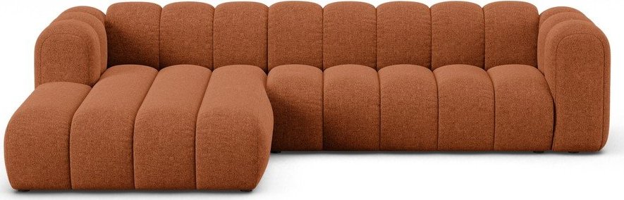 Žinylková rohová pohovka v cihlové barvě (levý roh/s lenoškou) Lupine – Micadoni Micadoni