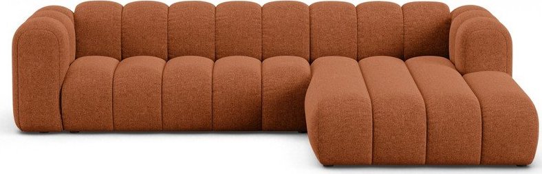 Žinylková rohová pohovka v cihlové barvě (pravý roh/s lenoškou) Lupine – Micadoni Micadoni