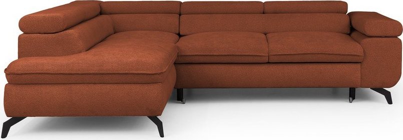 Žinylková rohová pohovka v terakotové barvě (levý roh/do L) Marbeya – Ropez Ropez