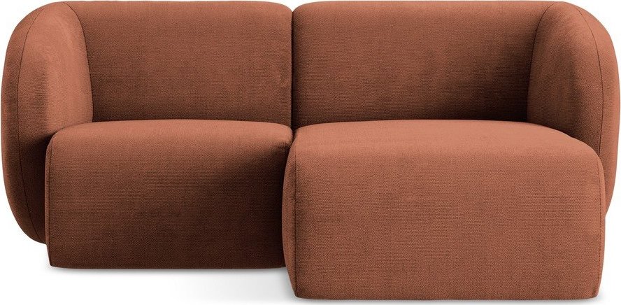 Žinylková rohová pohovka v terakotové barvě (pravý roh/s lenoškou) Lani – Makamii Makamii