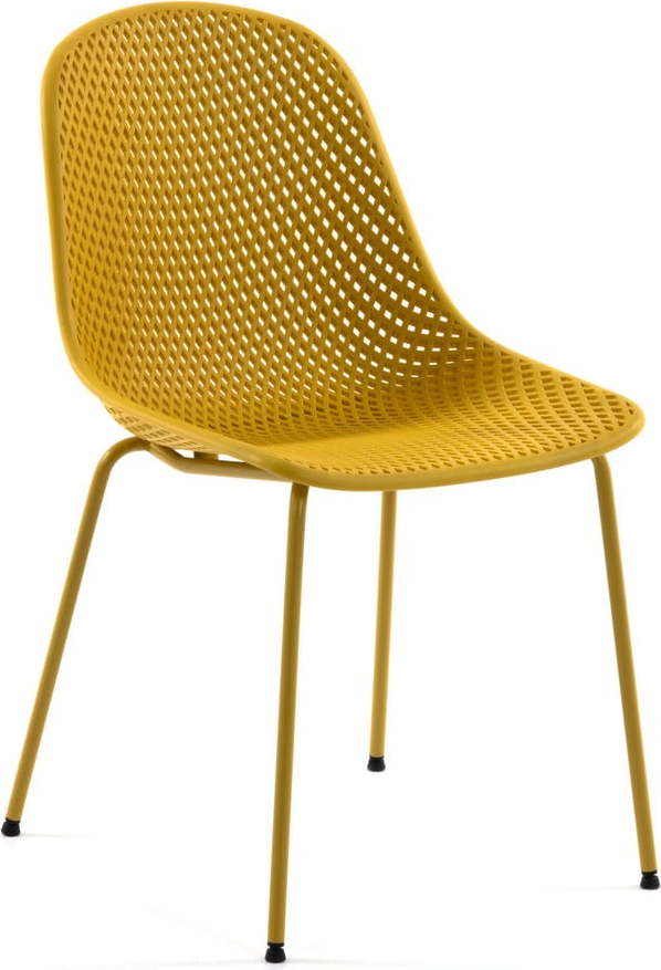Žlutá kovová zahradní židle Quinby – Kave Home Kave Home