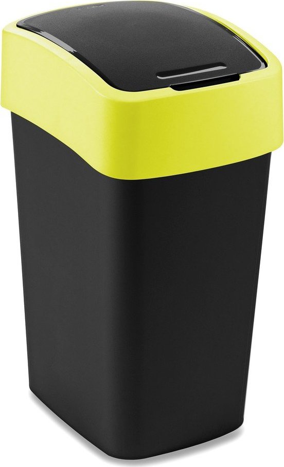 Žlutý/černý plastový odpadkový koš na tříděný odpad 25 l Flip Bin – Curver Curver