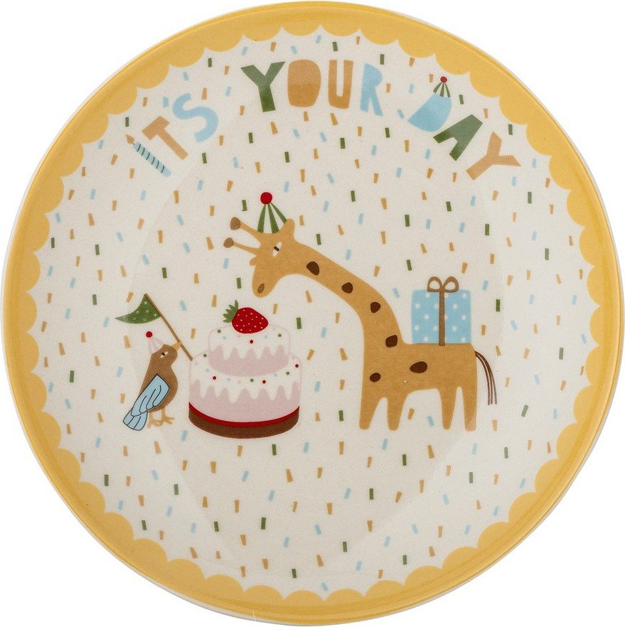 Žlutý/krémový dětský talíř z kameniny ø 16 cm Celebrate – Bloomingville Mini Bloomingville Mini