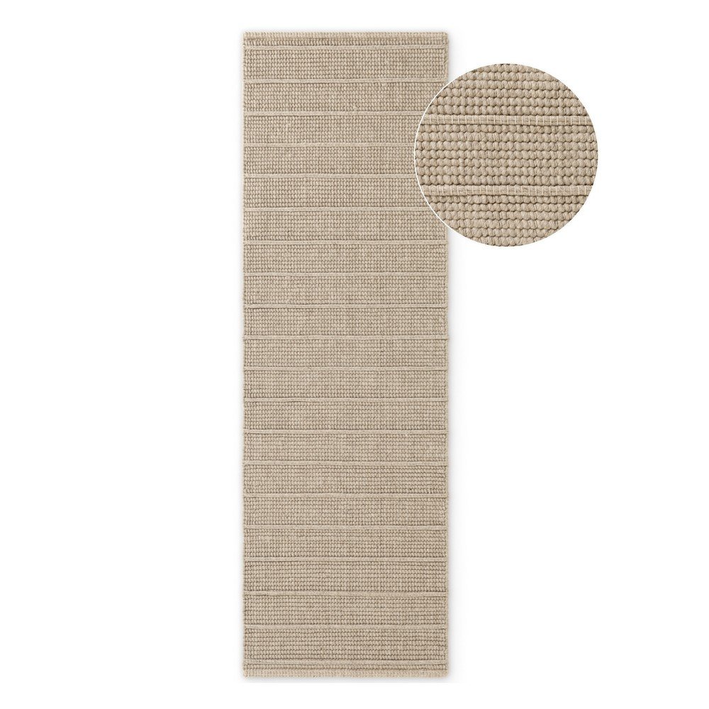 Béžový ručně tkaný vlněný běhoun 80x250 cm Camden Parker – Ted Baker Ted Baker