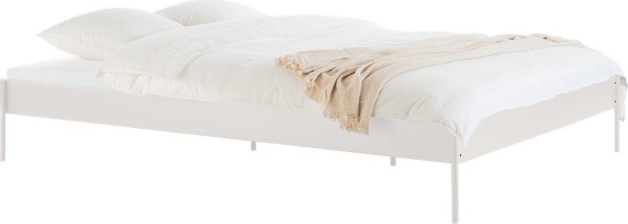 Bílá ocelová dvoulůžková postel bez čela s roštem 180x200 cm Eton Basic – noo.ma NOO.MA