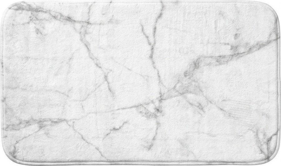 Bílá/šedá textilní koupelnová předložka 45x75 cm Marbre – douceur d'intérieur Douceur d intérieur