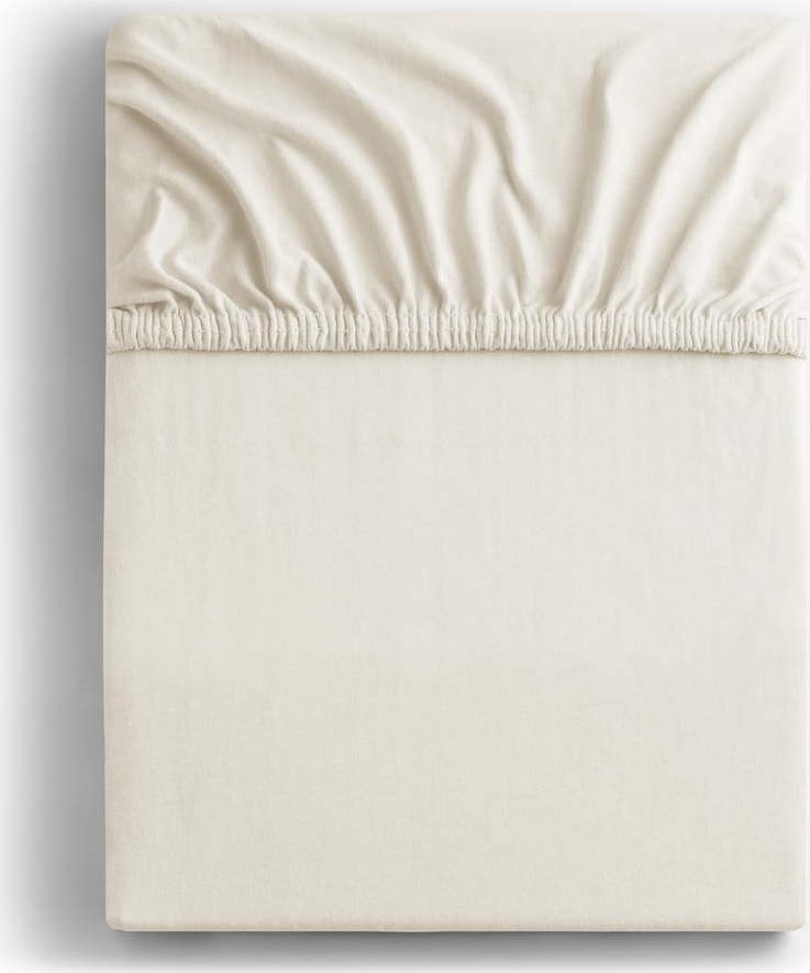 Bílé/krémové napínací prostěradlo jersey 90x200 cm Amber – Restilo Restilo