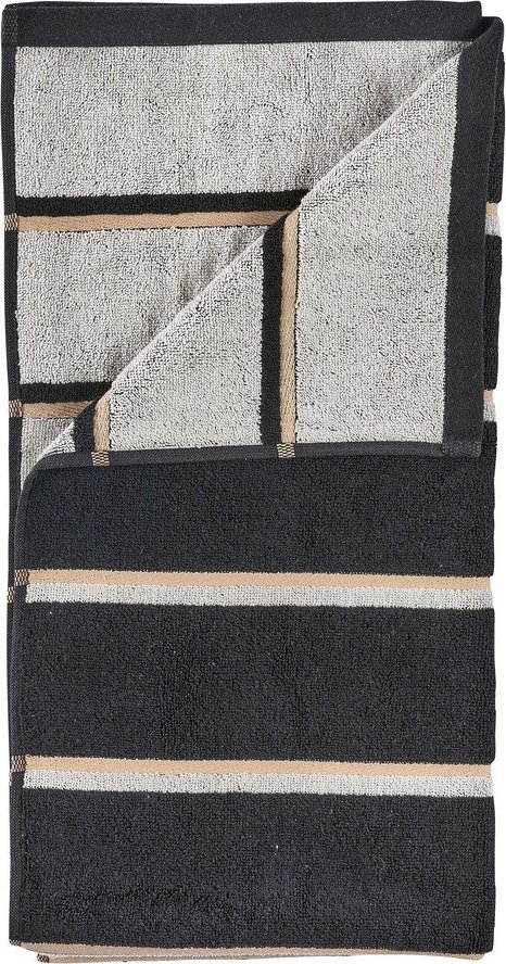 Černá/světle šedá bavlněná osuška 70x140 cm Sauna – Zone Zone