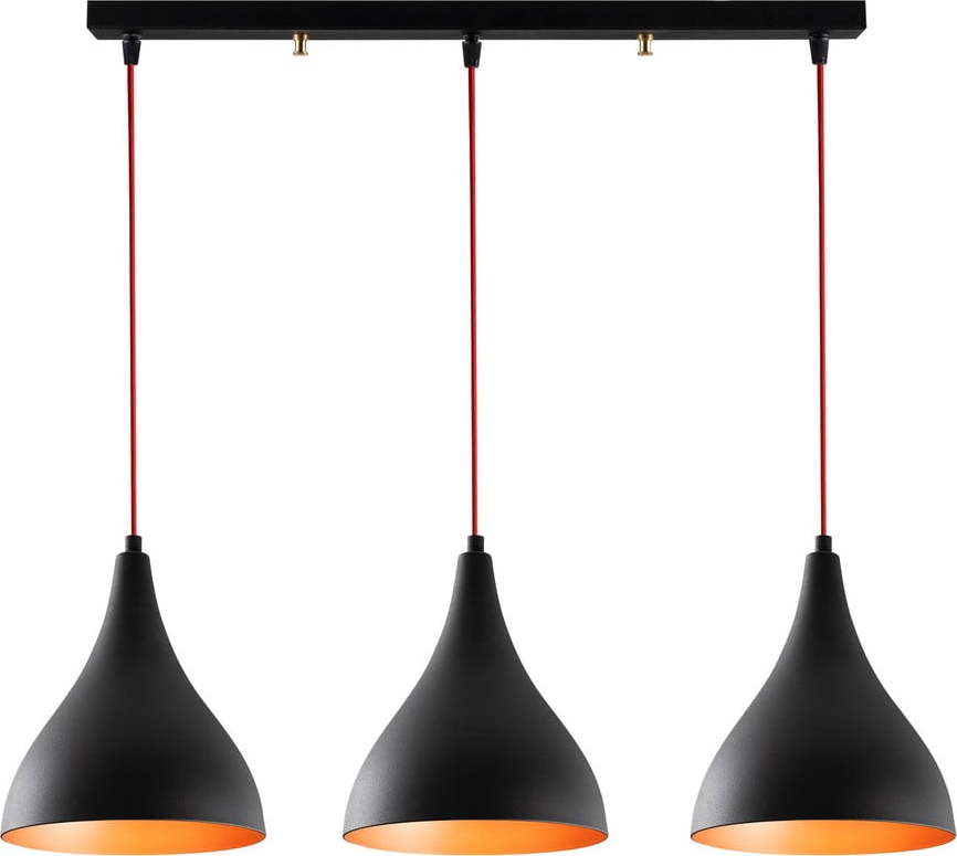 Černé závěsné svítidlo s kovovým stínidlem Berceste – Opviq lights Opviq lights