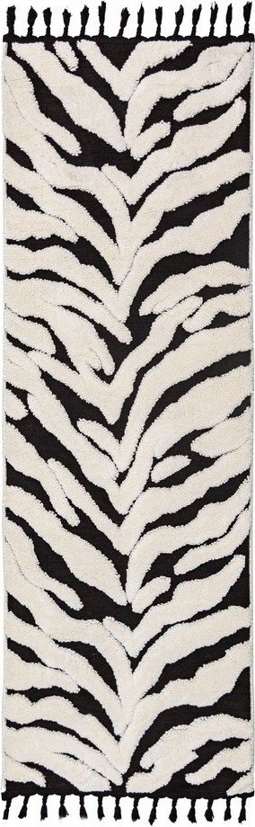 Černobílý běhoun 80x300 cm Esra Zebra – Flair Rugs Flair Rugs