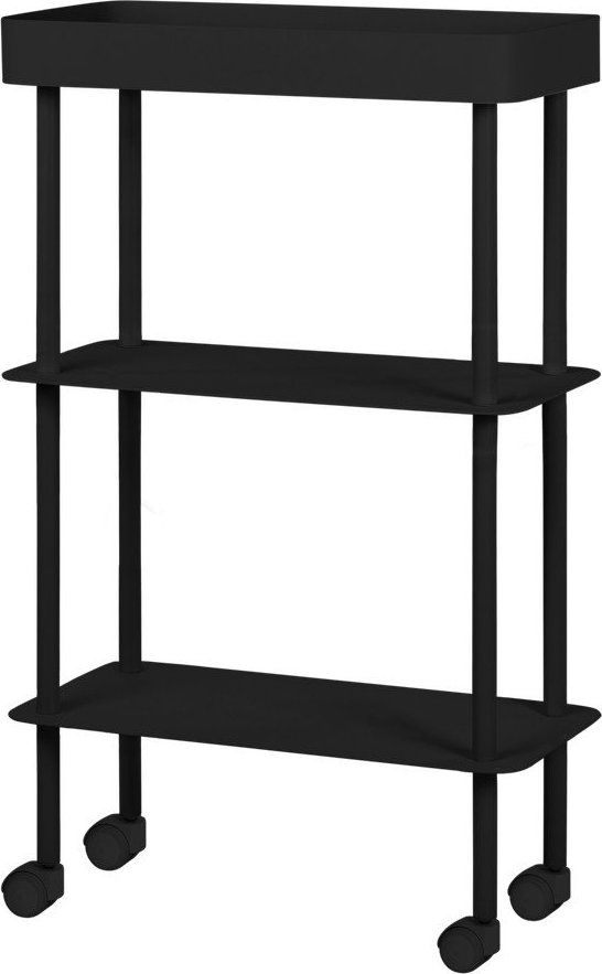 Černý kovový pojízdný regál 60x97x30 cm Nolle – noo.ma NOO.MA