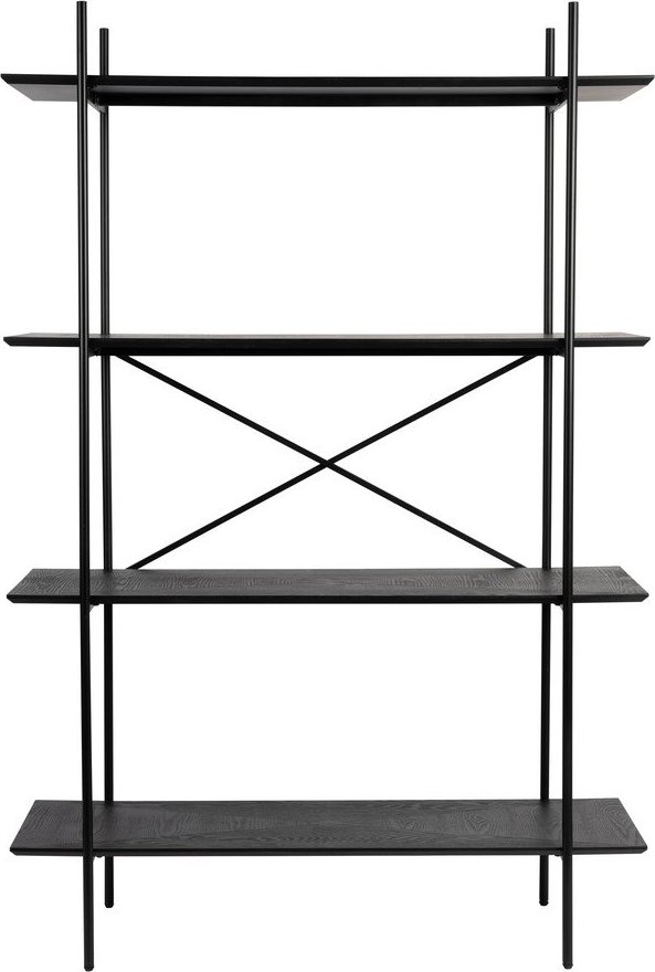 Černý kovový regál 120x180x40 cm Marcio – White Label White Label